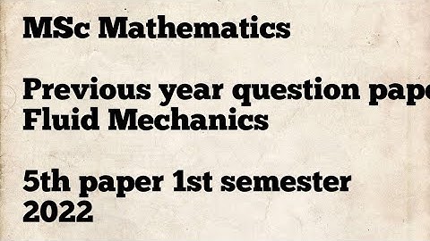 MSc Mathematics Previous year question paper kumaun University Nainital
