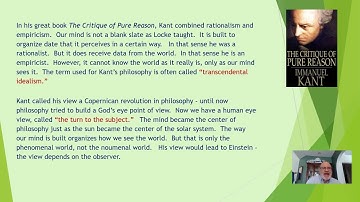 2d Kant, Putting Rationalism and Empiricism Together