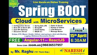 Spring BOOT & MicroServices@6.30 AM by Mr. Raghu | Session-1