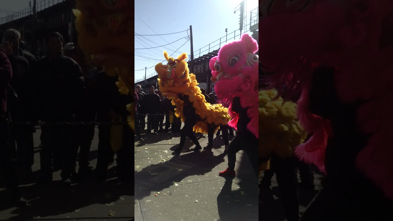 New York NYC Chinatown LION DANCE Brooklyn LION CLUB 2018