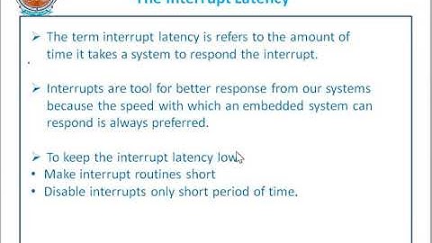 #srkr#Response of Embedded System Devices#Interrupt Latency#Lecture 10