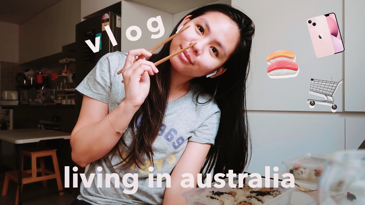 living in australia | new iphone 13, sushi and grocery shopping *happy 5k subs!* 🎉📱🍣