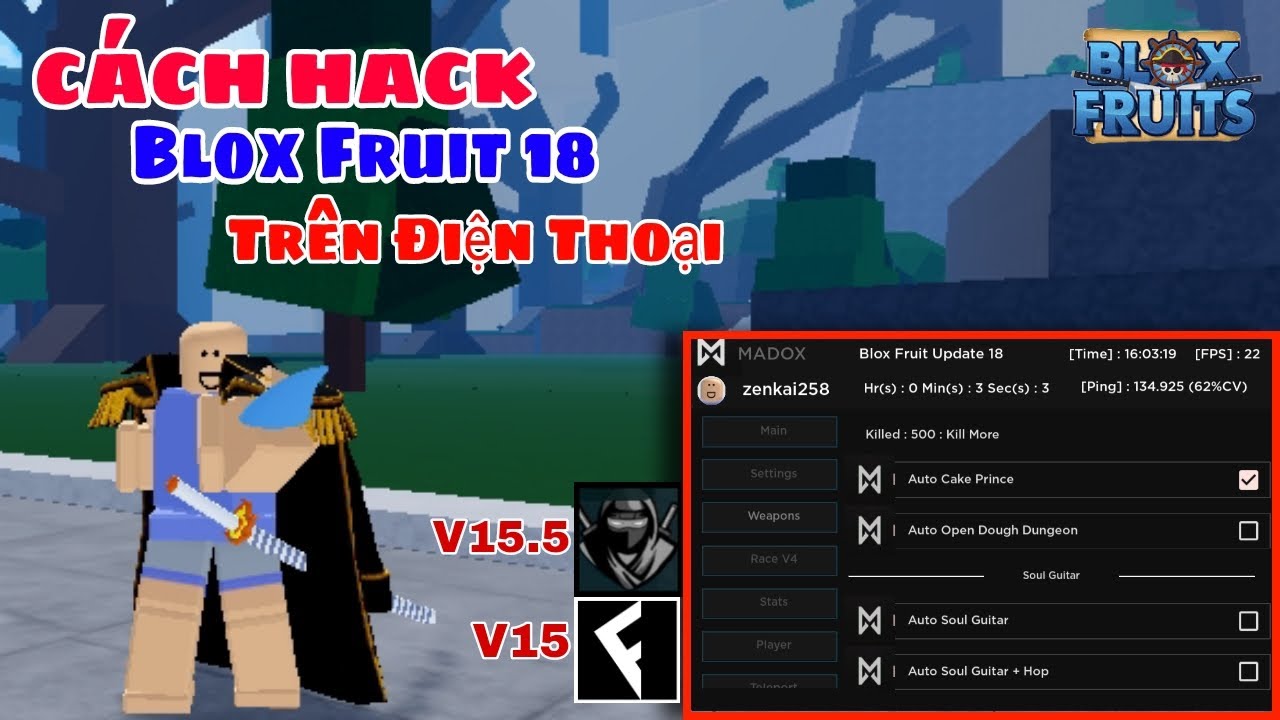 ROBLOX] Getkey Client Fluxus V9 Blox Fruits 18 RACE V4 Cho Điện