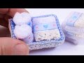 Miniature Bath Towels in a Basket DIY