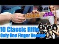 10 Classic Riffs! Only One Finger Needed! Black Sabbath, Def Leppard, Kiss, Blink 182, Jethro Eminem