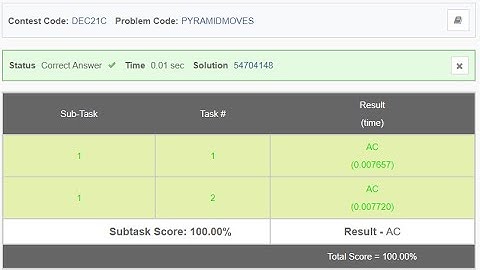 Pyramid Traversal PYRAMIDMOVES Solution Codechef #december_long_challenge