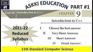 💥 11th Computer Science Chapter 9 Introduction to C++ - Book Back Answers English Medium 2021-22