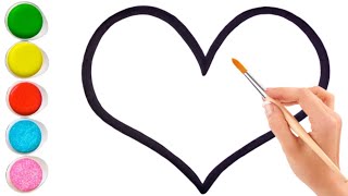 Heart Rainbow Drawing, Coloring And Painting For Kids And Toddlers How To Draw A Heart