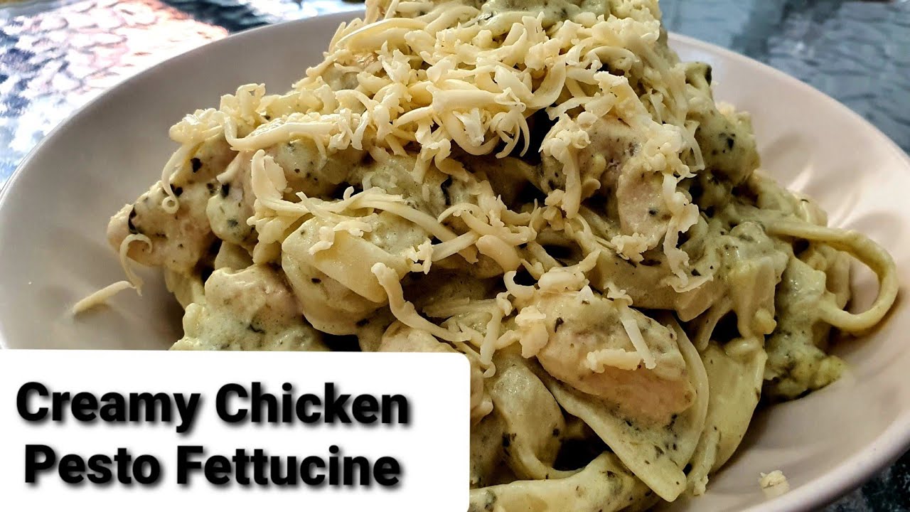 Creamy chicken pesto fettuccine recipe YouTube