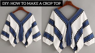 How To Cut And Sew A Crop Top In Less than 15 minutes| how to make crop top (DETAILED)