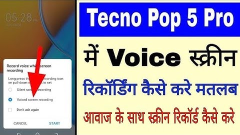 Tecno Pop 5 pro voice screen recording।tecno pop 5 pro me aavaj ke sath screen recording kaise kare