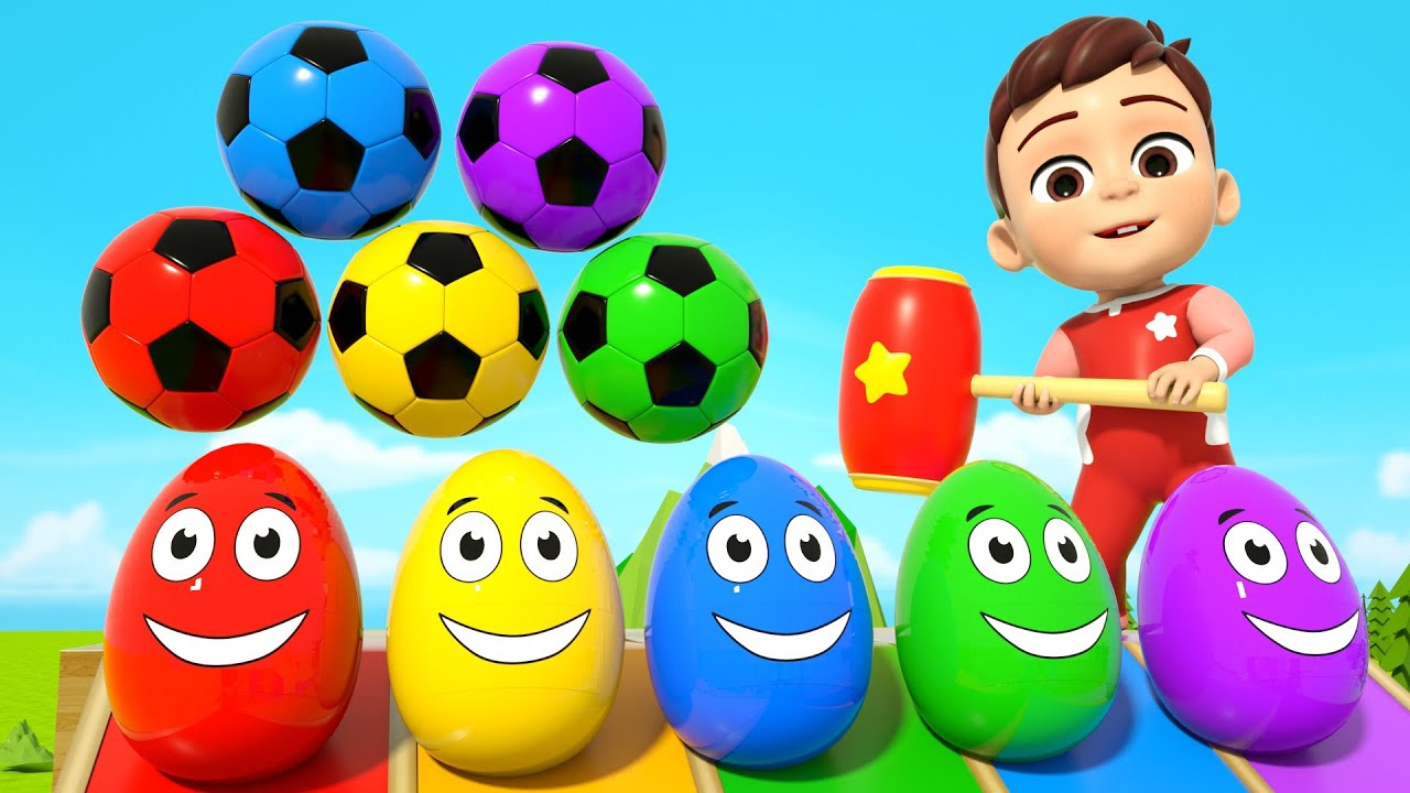 Learning Colors and Numbers Songs | learning colors colorful eggs and balls | Nursery Rhymes