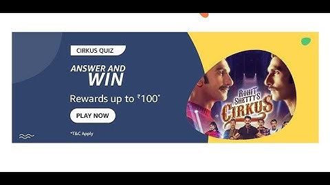 Amazon Pay Movie Cirkus Funzone Quiz Answers Today|4 December 2022 | Daily Quiz Time
