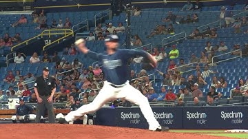 Shawn Armstrong Slow Motion Pitching Mechanics (3rd Base Side View)