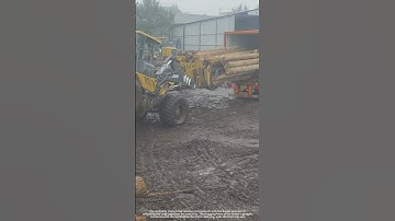 Unload the thick logs from the container