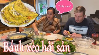 Andi ăn thử bánh xèo hải sản. Ẩm thực Việt Nam ở Đức | Cuộc sống ở Đức