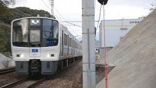 [811系] 普通列車荒木行き上野2号踏切通過