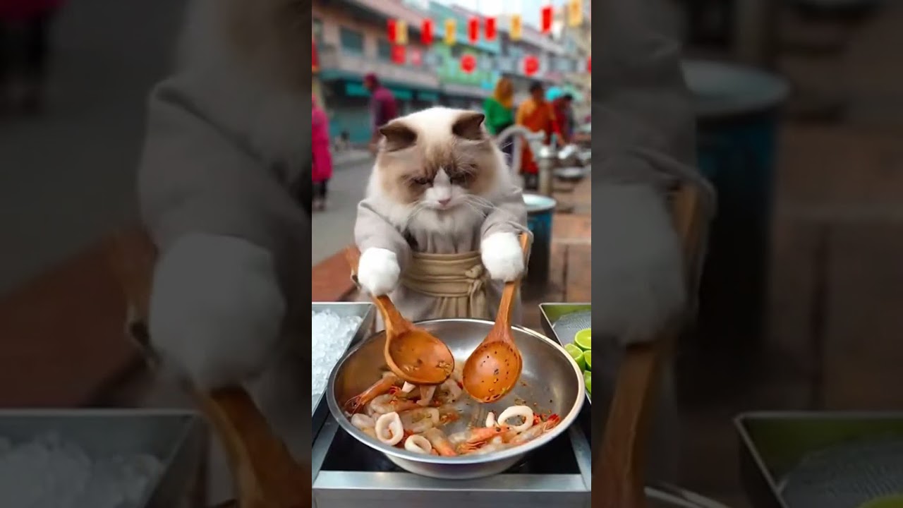Street Food: A Ragdoll Cat selling Seafood Chilli Lime Tostada at Handpump Water Spot