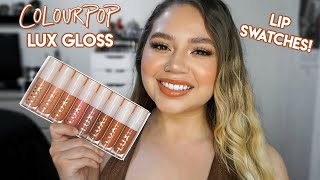 COLOURPOP LUX GLOSS LIP SWATCHES + REVIEW! | Makeupbytreenz