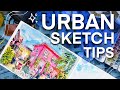 5 Urban Sketching Tips | Gouache Painting at a Coffee Shop