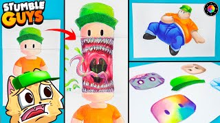 Drawing MR STUMBLE in DIFFERENT STYLES (Stumble Guys) | PlastiVerse