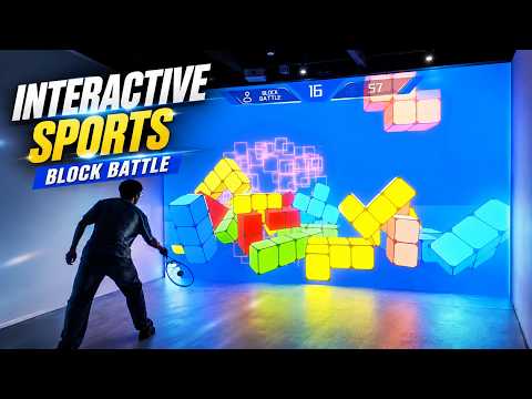 Interactive Sports Games Block Battle | Interactive Wall Tetris Ball Game