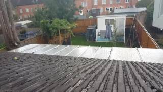 Horrifying weather in Hampshire destroys shed