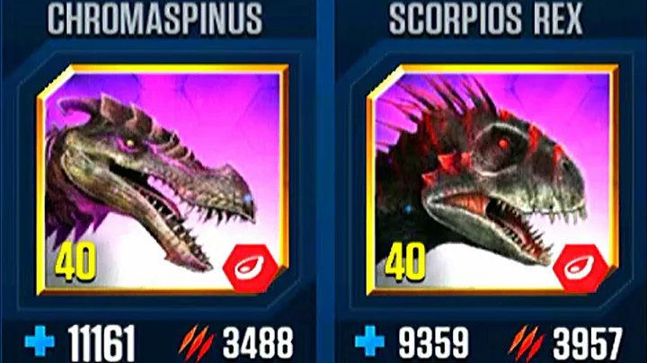 CHROMASPINUS Vs SCORPIOS REX WHO IS STRONGER THAN WHO? | JURASSIC WORLD THE GAME