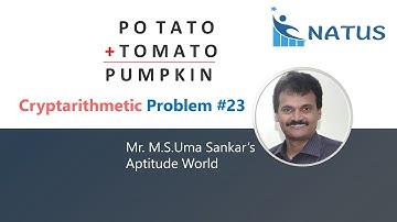 Cryptarithmetic Addition | Problem #23 | POTATO+TOMATO=PUMPKIN