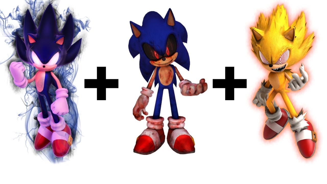 Sonic.ExE, Super Sonic, Fleetway Super Sonic and Dark Sonic. in 2023