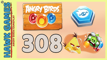 Angry Birds Stella POP Bubble Shooter Level 308 - Walkthrough, No Boosters