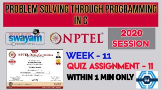 Problem solving through Programming In C - NPTEL || WEEK 11 QUIZ ASSIGNMENT SOLUTION || Wealth