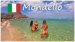 🇮🇹 Mondello Italy Sicily Beach Walk 4K  🏖 4K Beach Walking Tour ☀️ 🇮🇹 (Sunny Day)