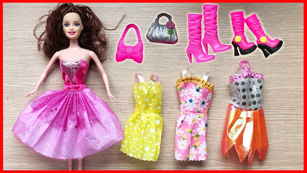 9 bộ váy cho búp bê Barbie Rainbow Handmade Dresses for Barbie Doll Pack  of 9