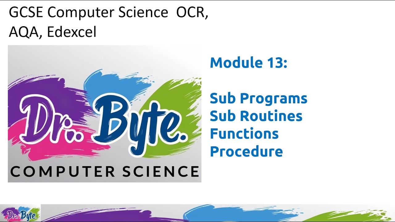 GCSE Computer Science Programming | Functions, Subroutines & Procedures ...
