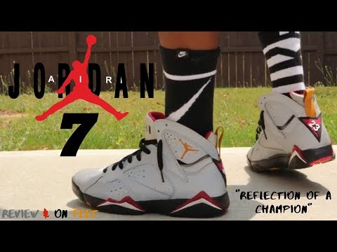 jordan 7 reflections of a champion on feet