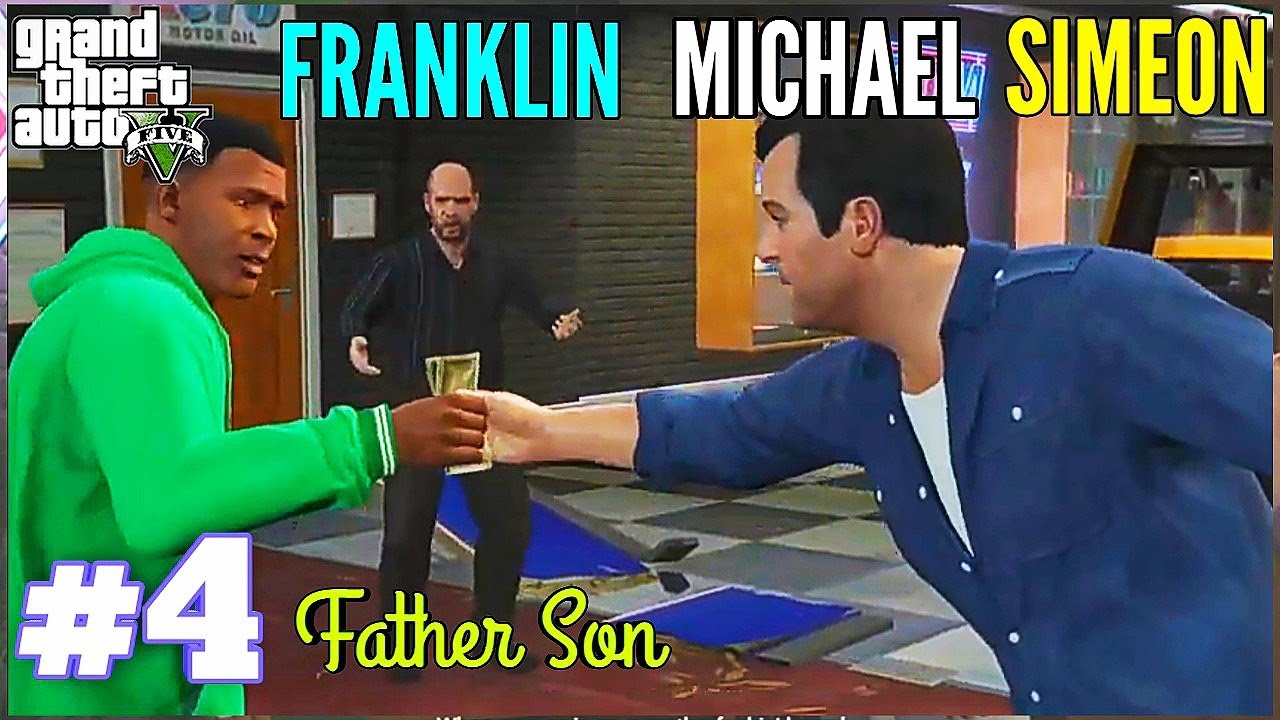 GTA 5 Father son Michael meets franklin first time mission 4 GTA 5 ...