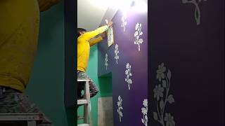 Stencil design for Hall #stencilart  #stencil #paintingtips #homedecor #jharkhandpainter