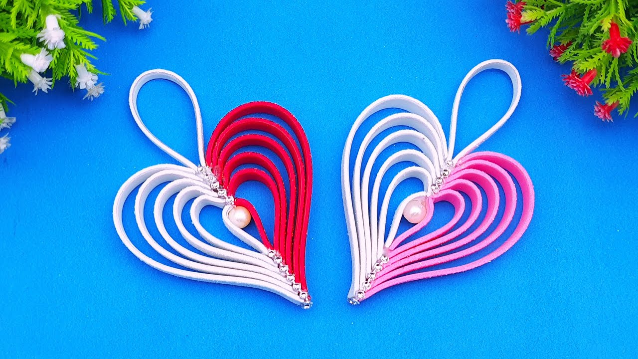 Diy Valentine's Day Love Craft Heart Making With Glitter Foam For
