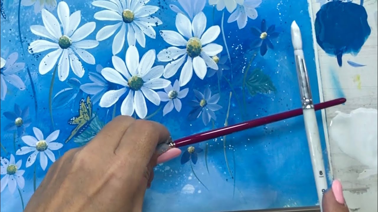 Painting Easy Flowers with Acrylic / I explain step by step how to do it -  YouTube