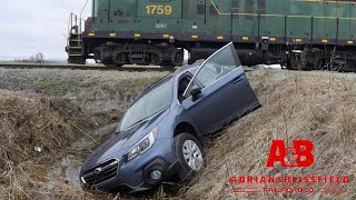 Wild Ending to a Train Chase! Chasing Adrian and Blissfield Highhood GP9s!!