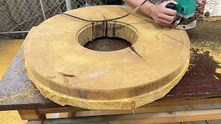 Exploring Amazing Woodworking Pallet Projects. Building A Large Round Table From Discarded Wood!