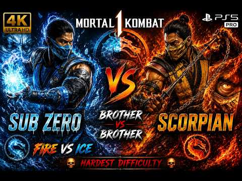 Mortal Kombat 1 / SUB ZERO VS SCORPIAN / BROTHER VS BROTHER / FIRE VS ICE / HARDEST DIFFICULITY / 4K