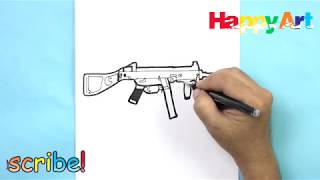 How to DRAW UMP9 Submachine Gun PUBG