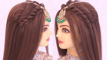 2 Wedding hairstyles Kashees l curly Bridal hairstyles l Elegant party look l front Twist hairstyles