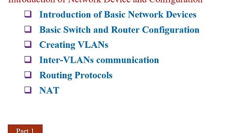 Part 1. Introduction to network Device and Configuration.