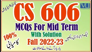 CS606 Mid Term Past Paper Solution VU | Learn With Nidi | Virtual University