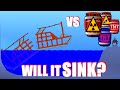 🤔Selfmade SHIP vs different BOMBS! Will it SINK?🌊 | Water Physics Simulation