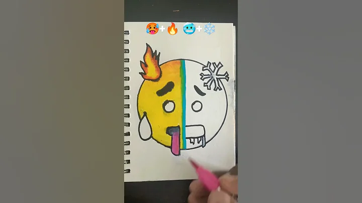 Hot🔥 + Cold❄️ || Emoji Mixing Satisfying Art #creativeart #satisfying #shorts