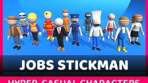 Hyper Casual Stickman Character Jobs Pack